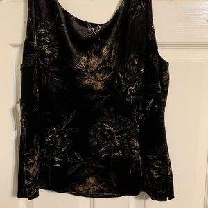 Kasper Velvet Floral Sleeveless Print Top